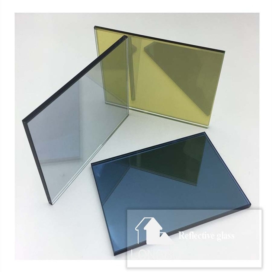 China glass factory 4 mm-12 mm gold  tinted  color reflective glass