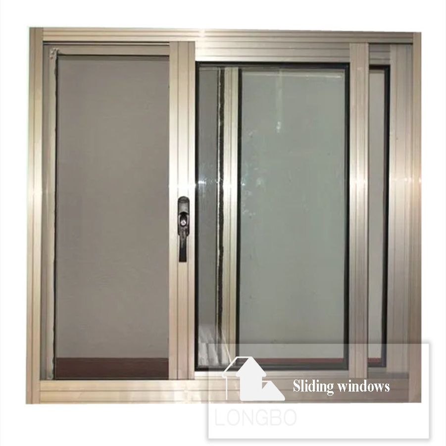 China frame glass windows with cheap price office sliding glass windows balcony grill black aluminium louvre sliding windows