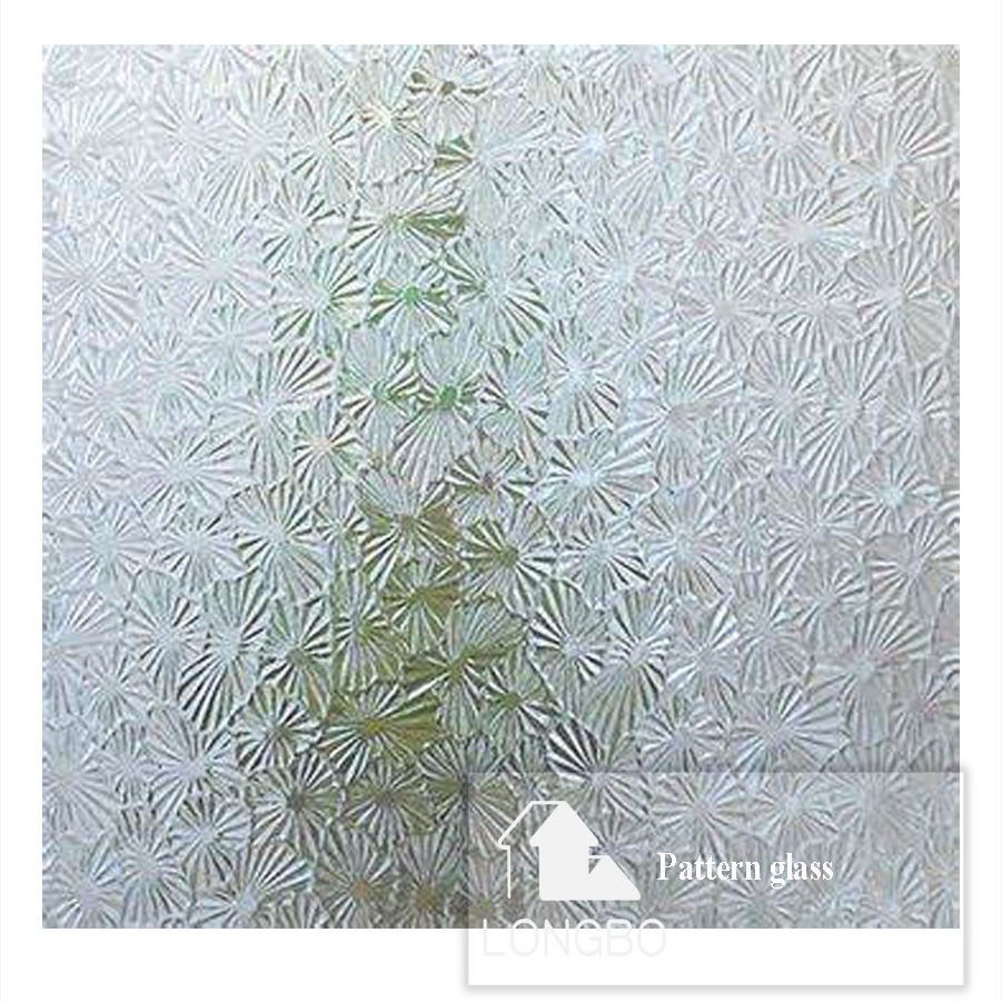 Accept customized pattern tempered glass cabinet doors 8 mm silk screen printing acid etched decorative frosted pattern glass