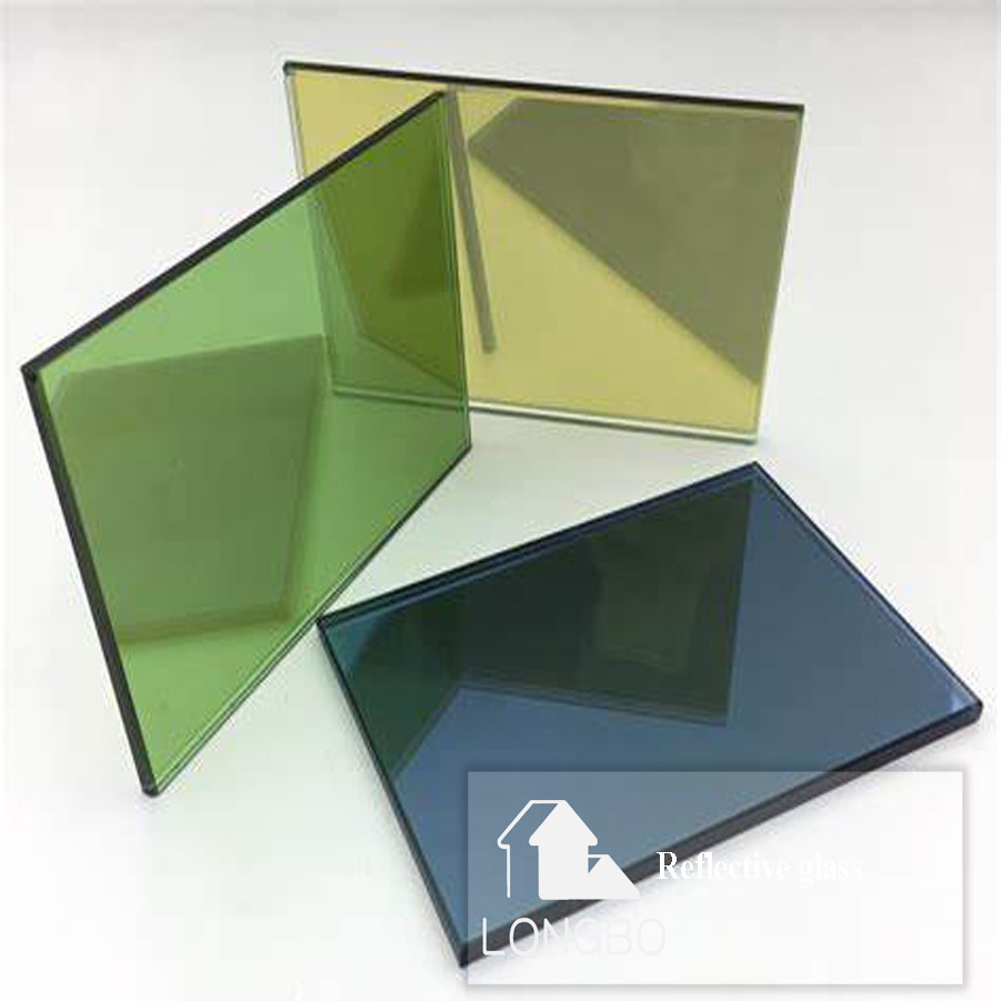 China glass factory 4 mm-12 mm gold  tinted  color reflective glass