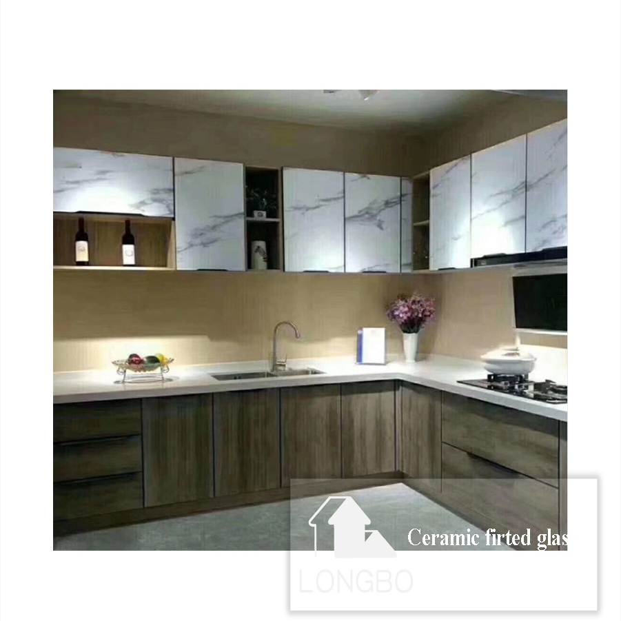 Heat resistant wardrobe kitchen splashback scratch-resistant marble temperable enamelled glass ceramic firted glass