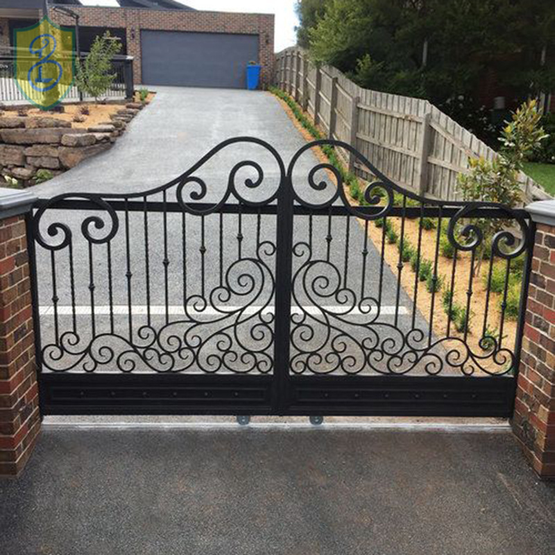 In china Latest Tubular Square Pipe For Front Home House Grill Sliding Single Main Door Iron Gate Designs