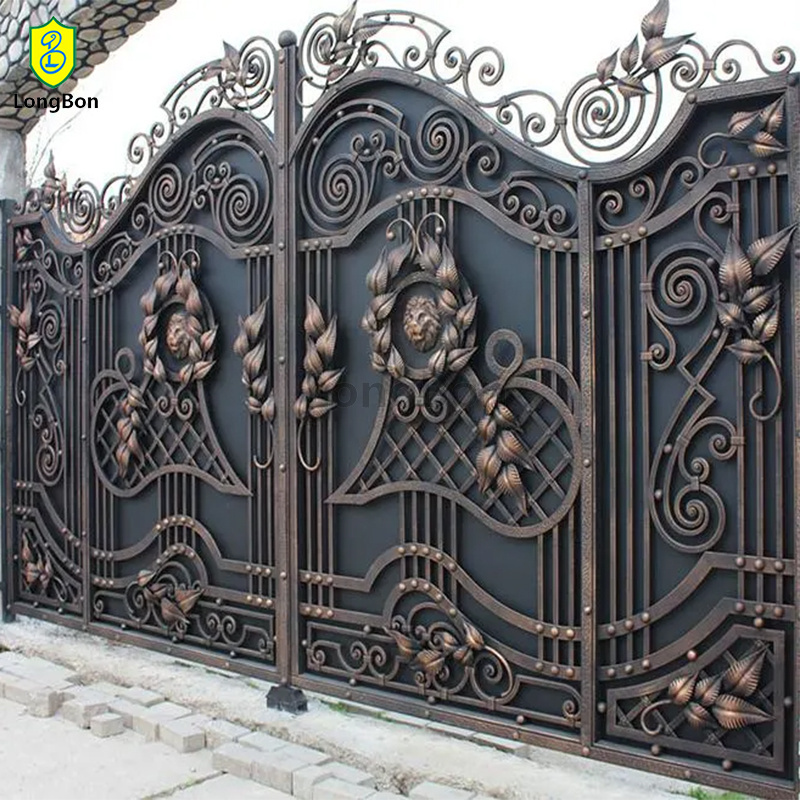 Luxury design,villa garden fence and gate wrought iron main entrance outdoor fence and gate