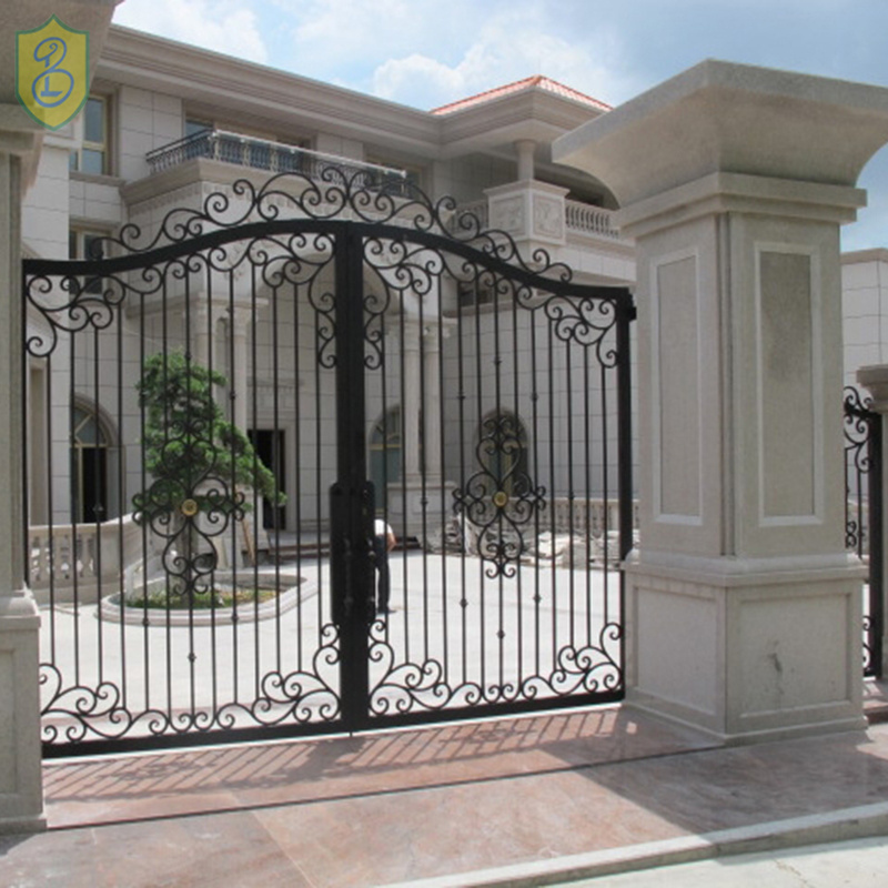 Iron Gate High Quality Electric Villa Double Swing Gate Iron European Castle Iron Gate