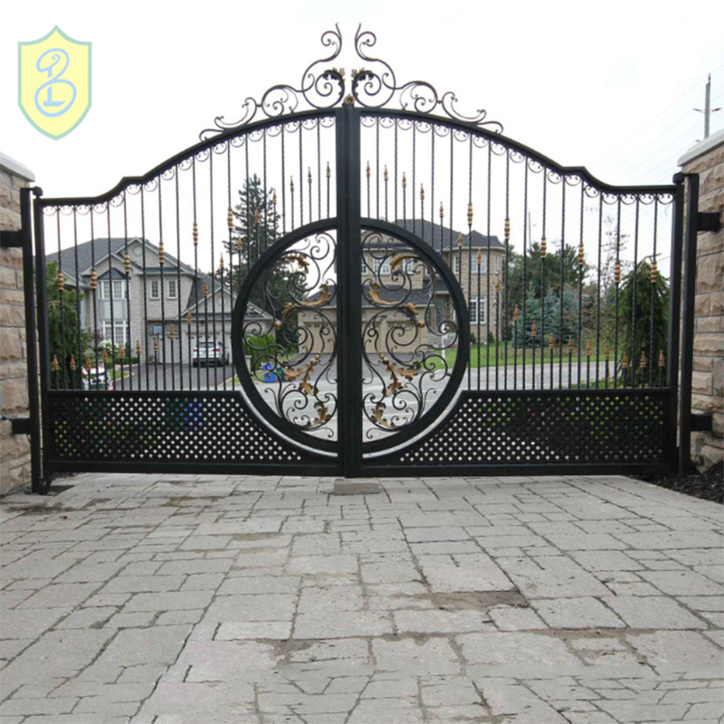 Iron Gate High Quality Electric Villa Double Swing Gate Iron European Castle Iron Gate