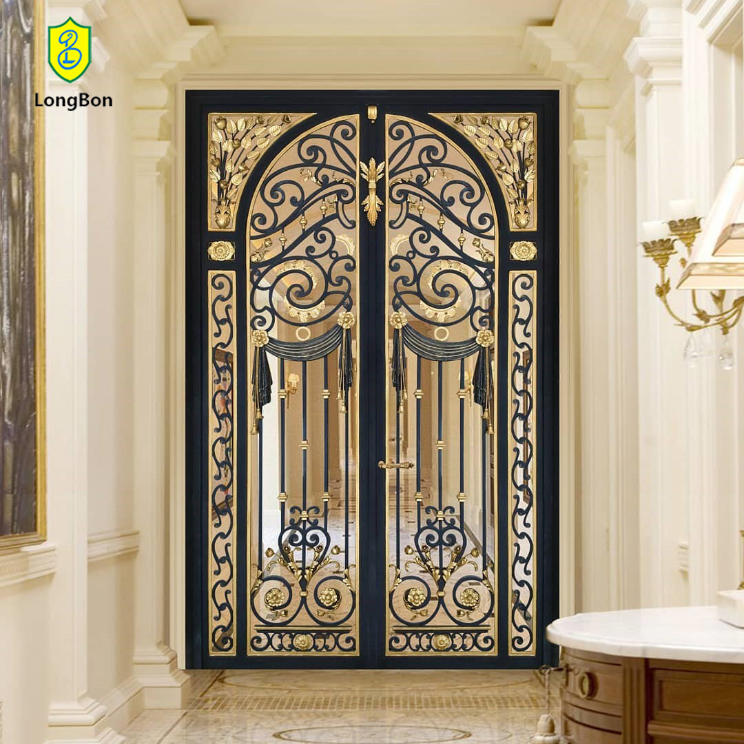 boundary wall gate design iron exterior doors with handle lock