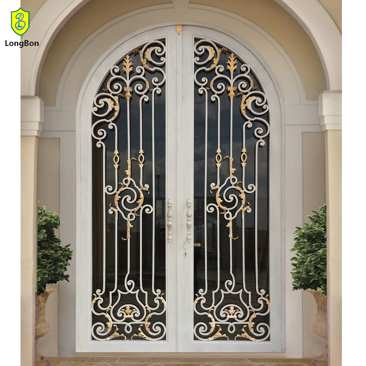 boundary wall gate design iron exterior doors with handle lock