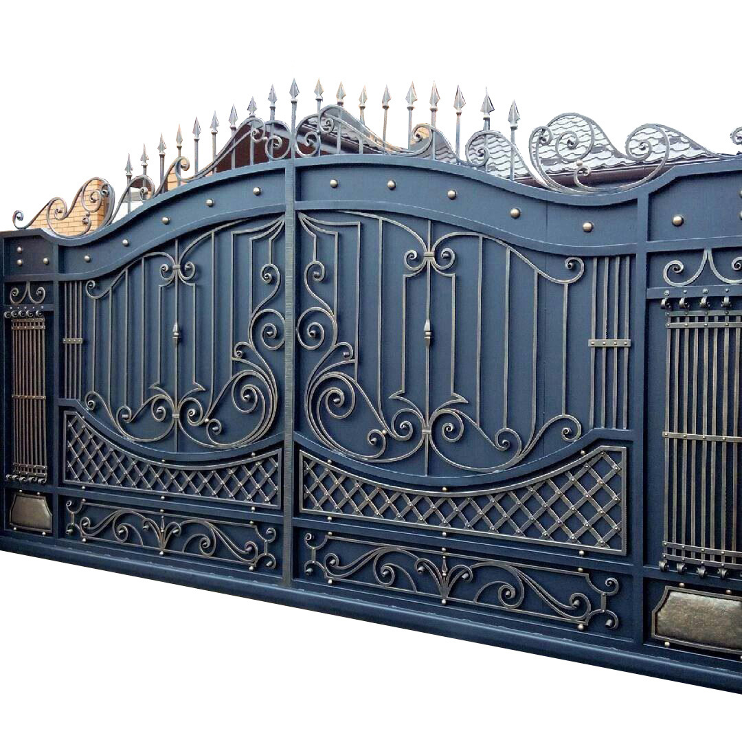 Main latest double door wrought iron gates designs wood steel garden driveway entrance gate