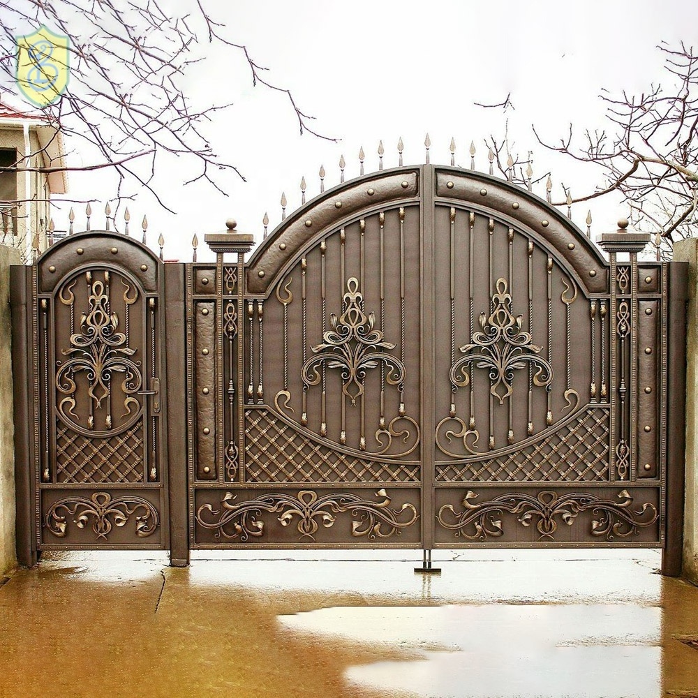 environmental protection outdoor iron cantilever gate steel black sliding gate for house