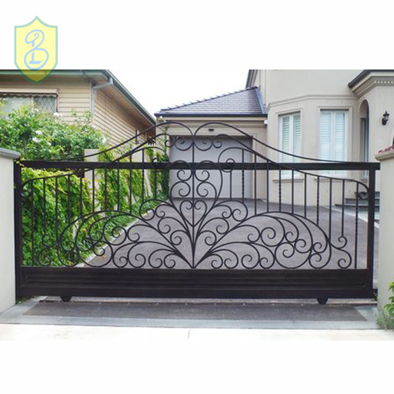 In china Latest Tubular Square Pipe For Front Home House Grill Sliding Single Main Door Iron Gate Designs