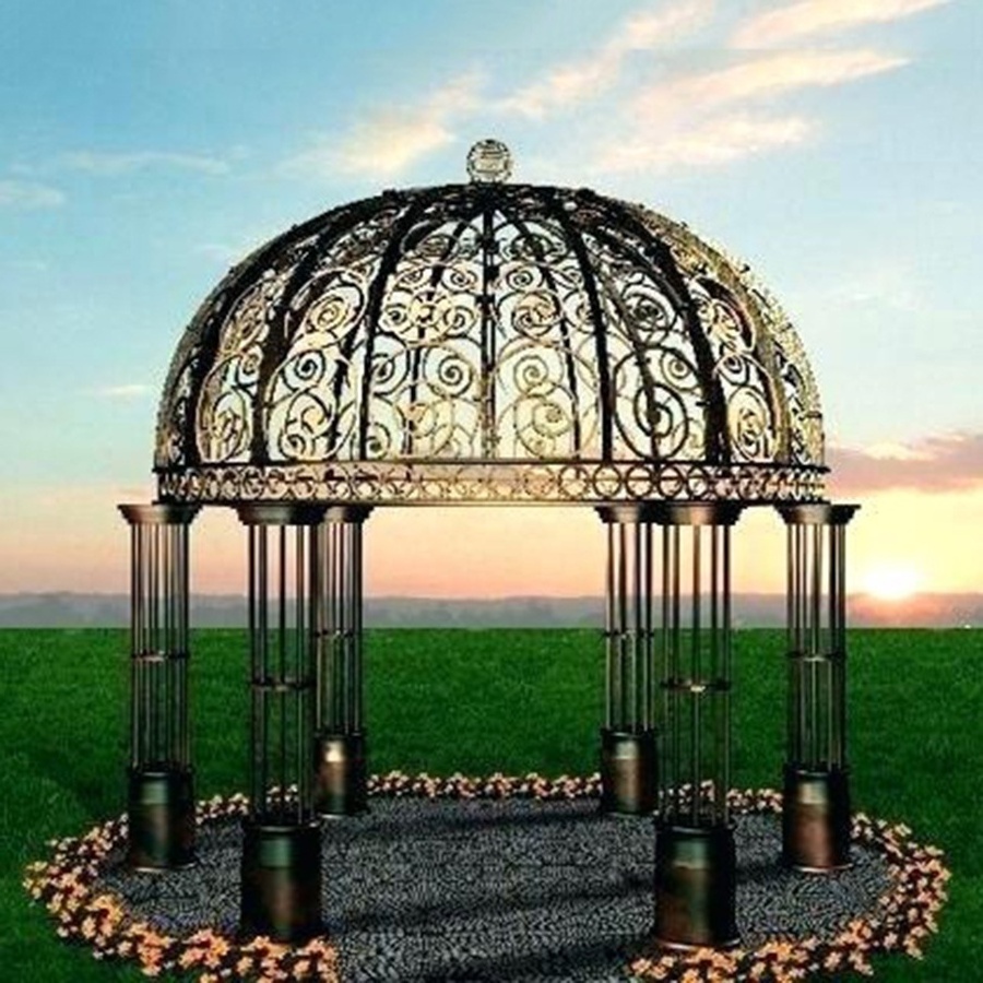 European style Outdoor gazebo wrought cast iron pavilion wedding decorations  for sale