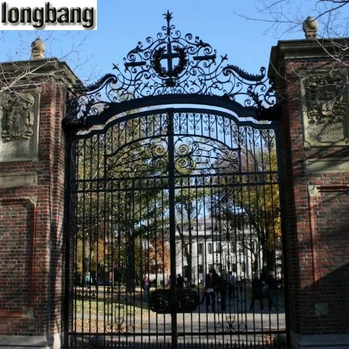 black double swing Modernism style church door iron gate design