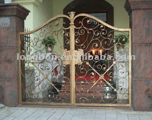 black double swing Modernism style church door iron gate design