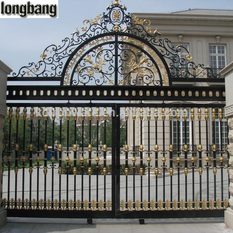 black double swing Modernism style church door iron gate design