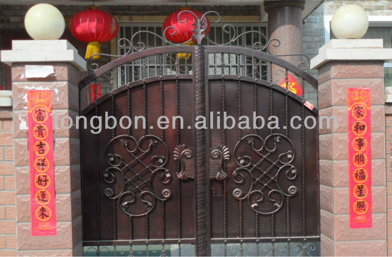 Main latest double door wrought iron gates designs wood steel garden driveway entrance gate