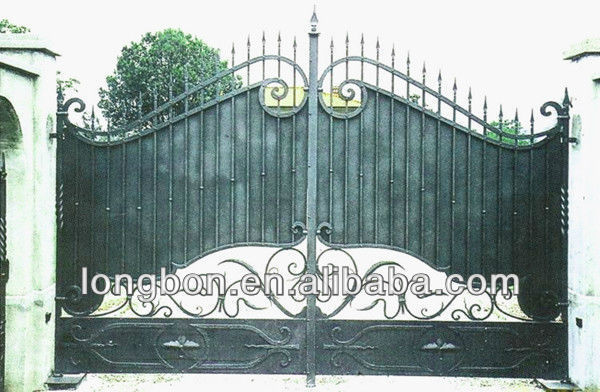 Main latest double door wrought iron gates designs wood steel garden driveway entrance gate