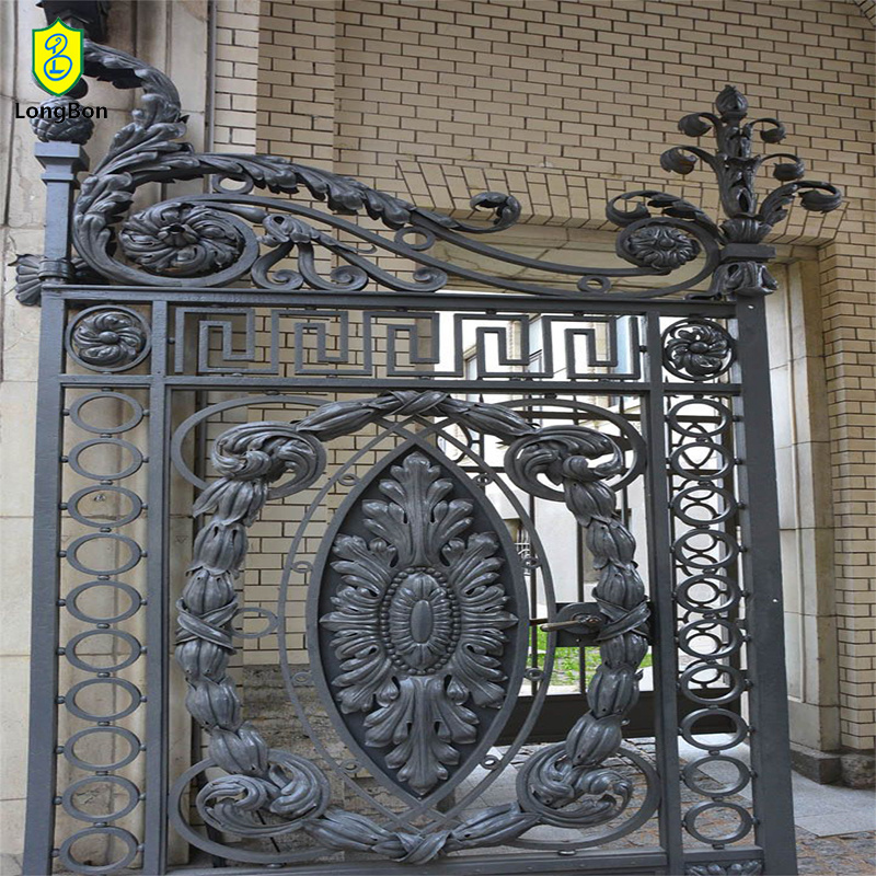 Antique design classical wrought iron entrance gate security decorative home entry double iron gate