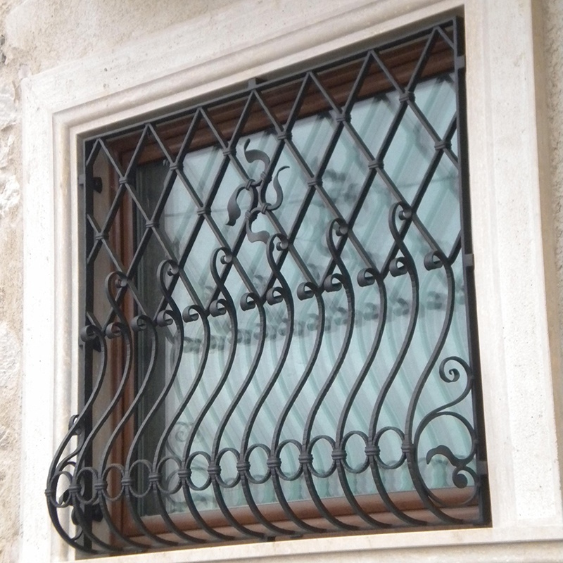 Beautiful decorative Wrought iron windows grill design Top-selling hand design wrought iron metal window grilles