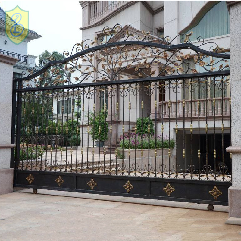 In china Latest Tubular Square Pipe For Front Home House Grill Sliding Single Main Door Iron Gate Designs