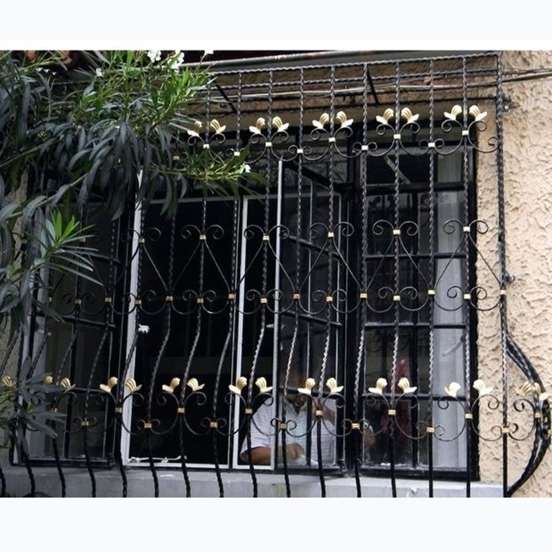 Beautiful decorative Wrought iron windows grill design Top-selling hand design wrought iron metal window grilles