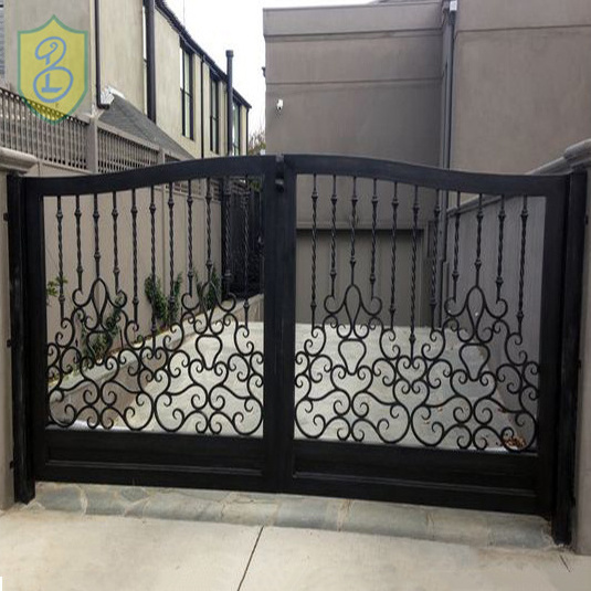 environmental protection outdoor iron cantilever gate steel black sliding gate for house