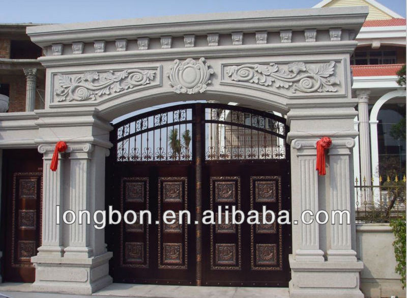 Main latest double door wrought iron gates designs wood steel garden driveway entrance gate