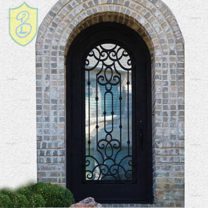 Hot sale with modern design with glass high quality low price single double exterior security steel door