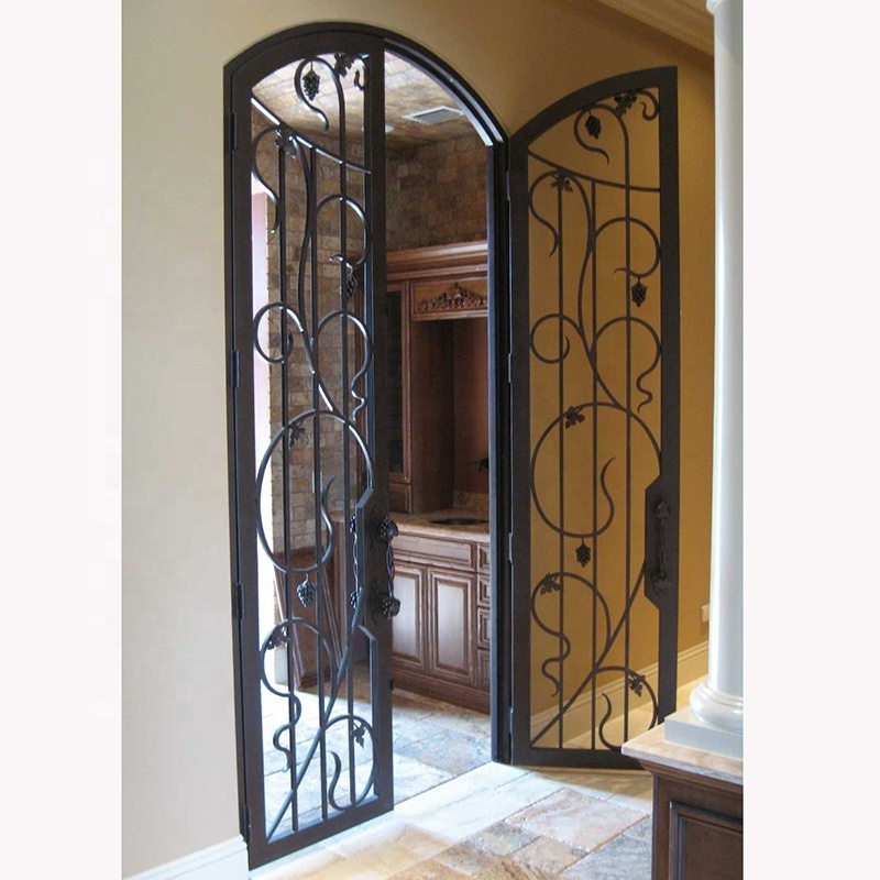 Simple wrought iron wine cellar door price