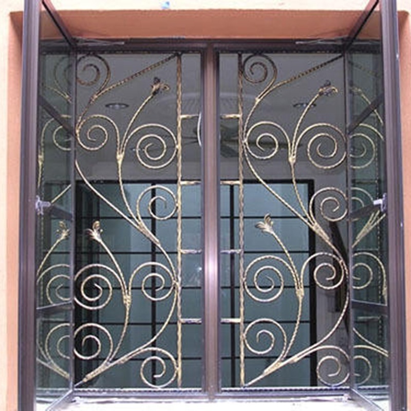 Beautiful decorative Wrought iron windows grill design Top-selling hand design wrought iron metal window grilles