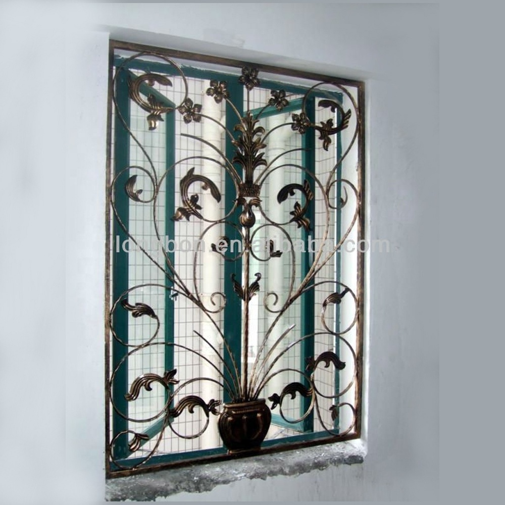 artistic iron window guard design