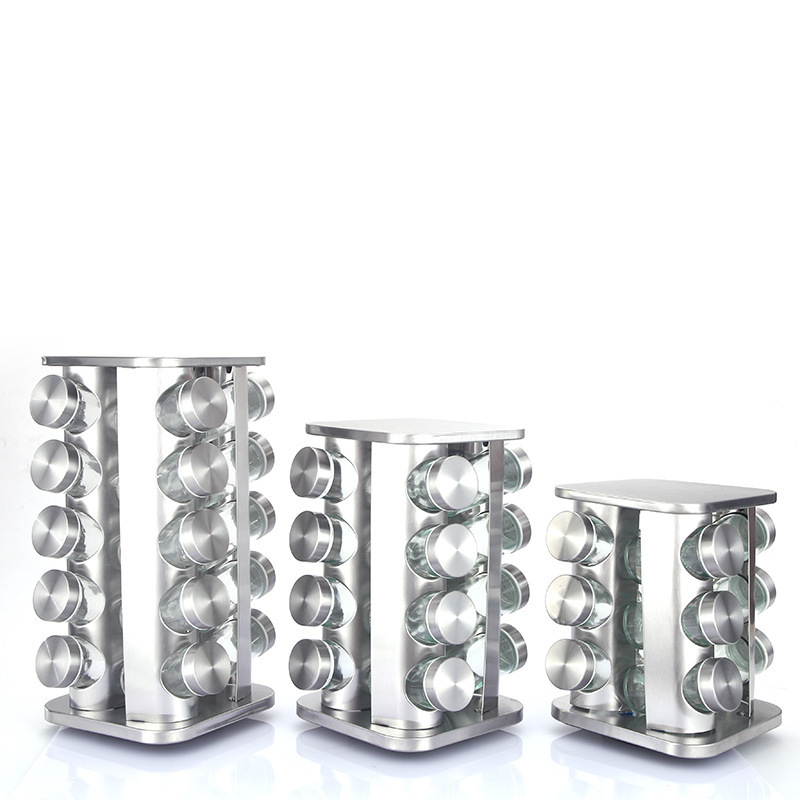 Round Carousel Spice Rack Tower Revolving Salt Pepper Spice Racks ...