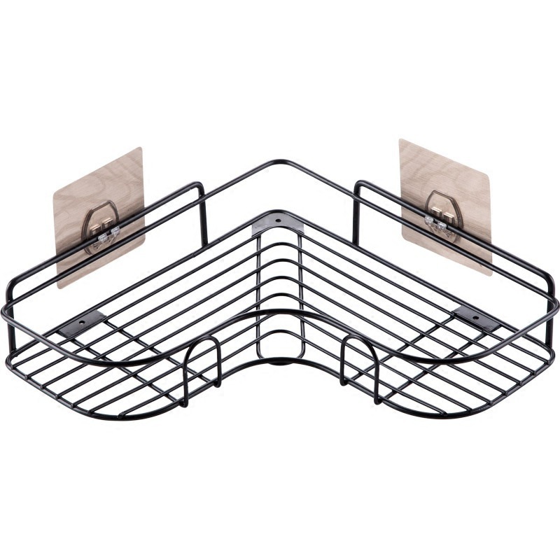 Adhesive No Drilling Corner Shower Caddy Shelf Organizer Iron Rustproof  Wall Mounted Bathroom Shelf Storage Organizer