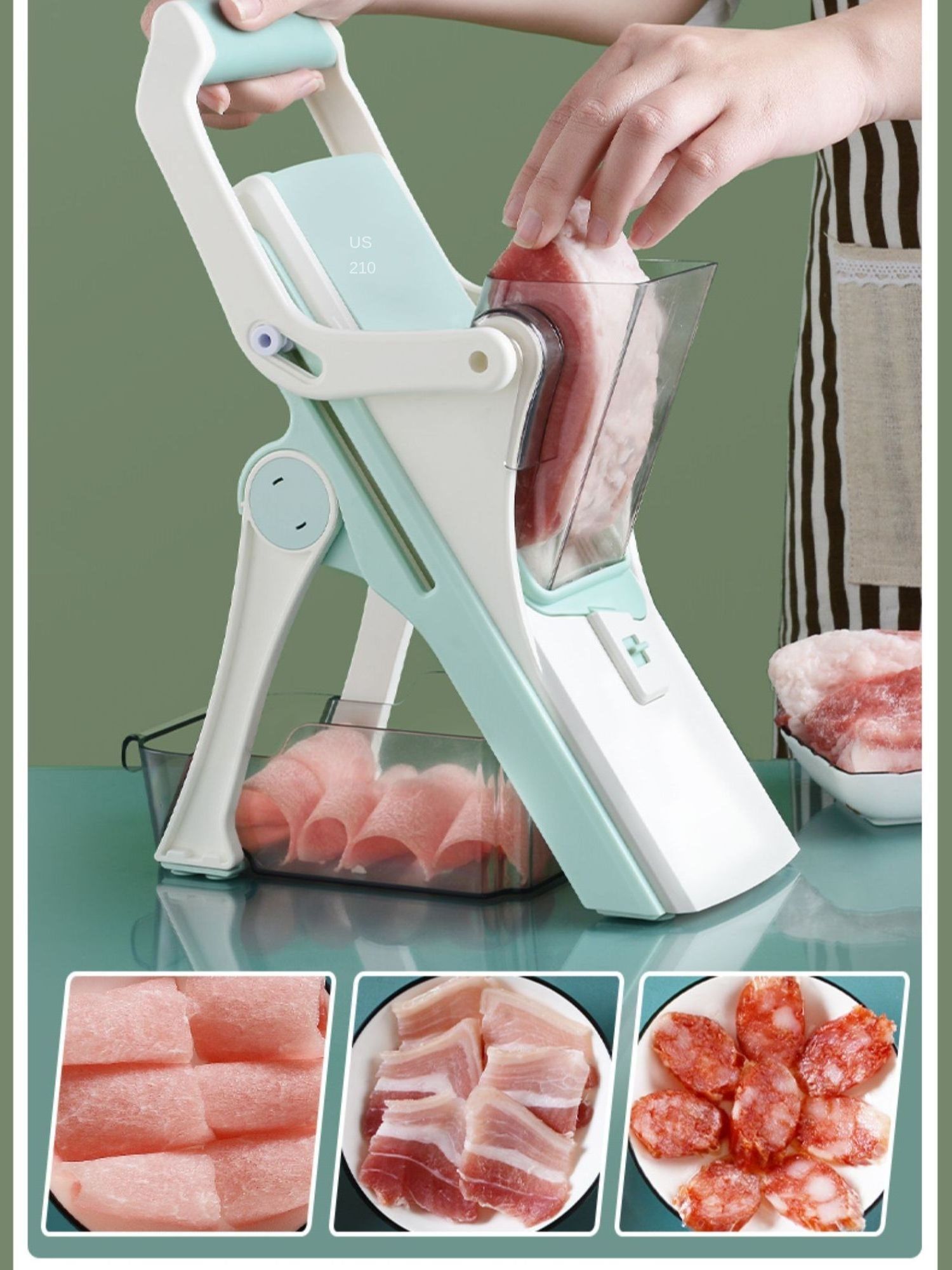 Adjustable Vegetable Chopper Thickness Adjust Kitchen Chopping Artifact Safe Mandoline Slicer Dicer for Vegetables