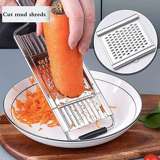 Multifunction Cheese Grater Stainless Steel Shredder Cutter Grater Slicer with Hand Protector for Cheese Lemon Chocolate