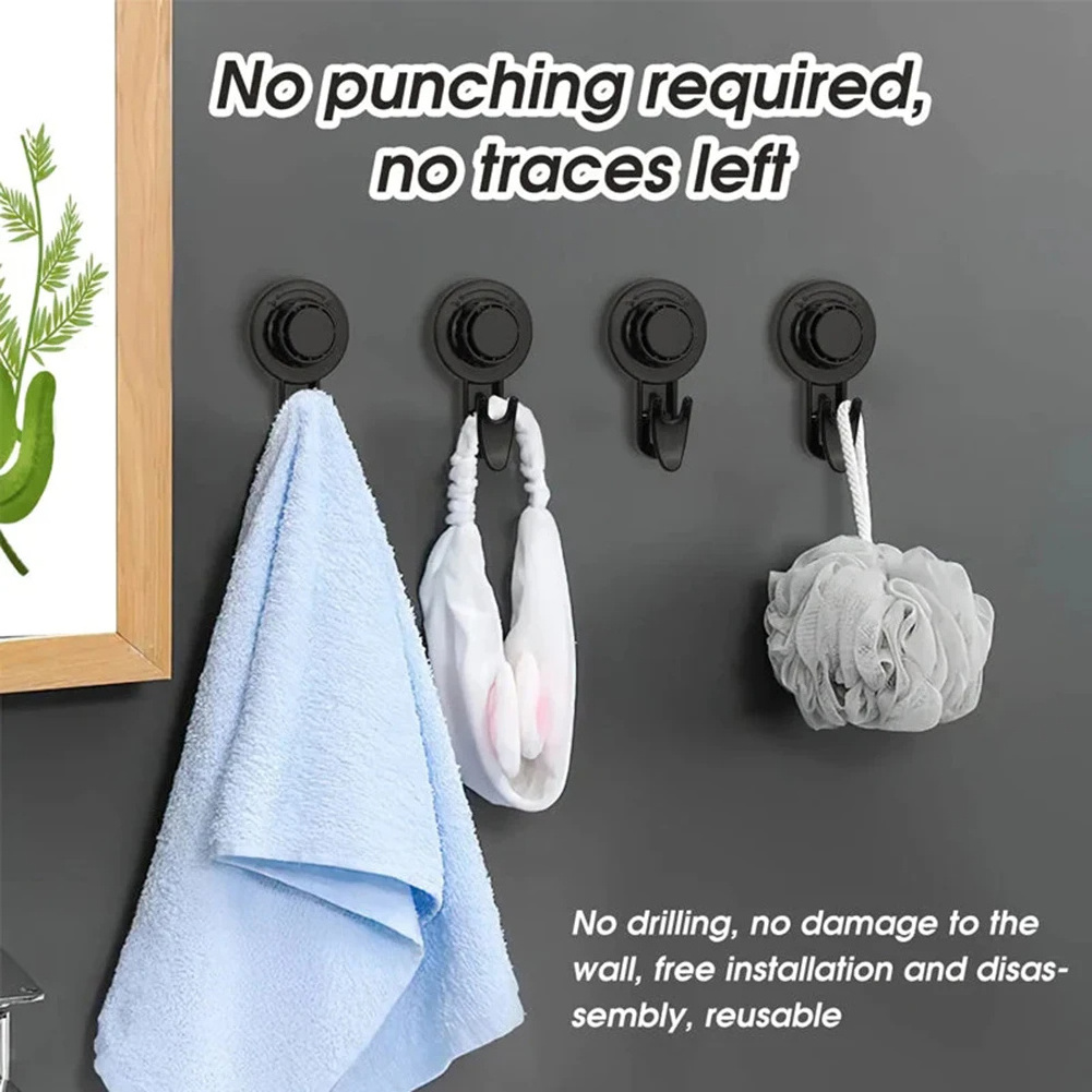 Suction Cup Hook Removable Vacuum Strong Hook Up Household Movable Finishing Hook Towel Hanger Bathroom Kitchen Organizer