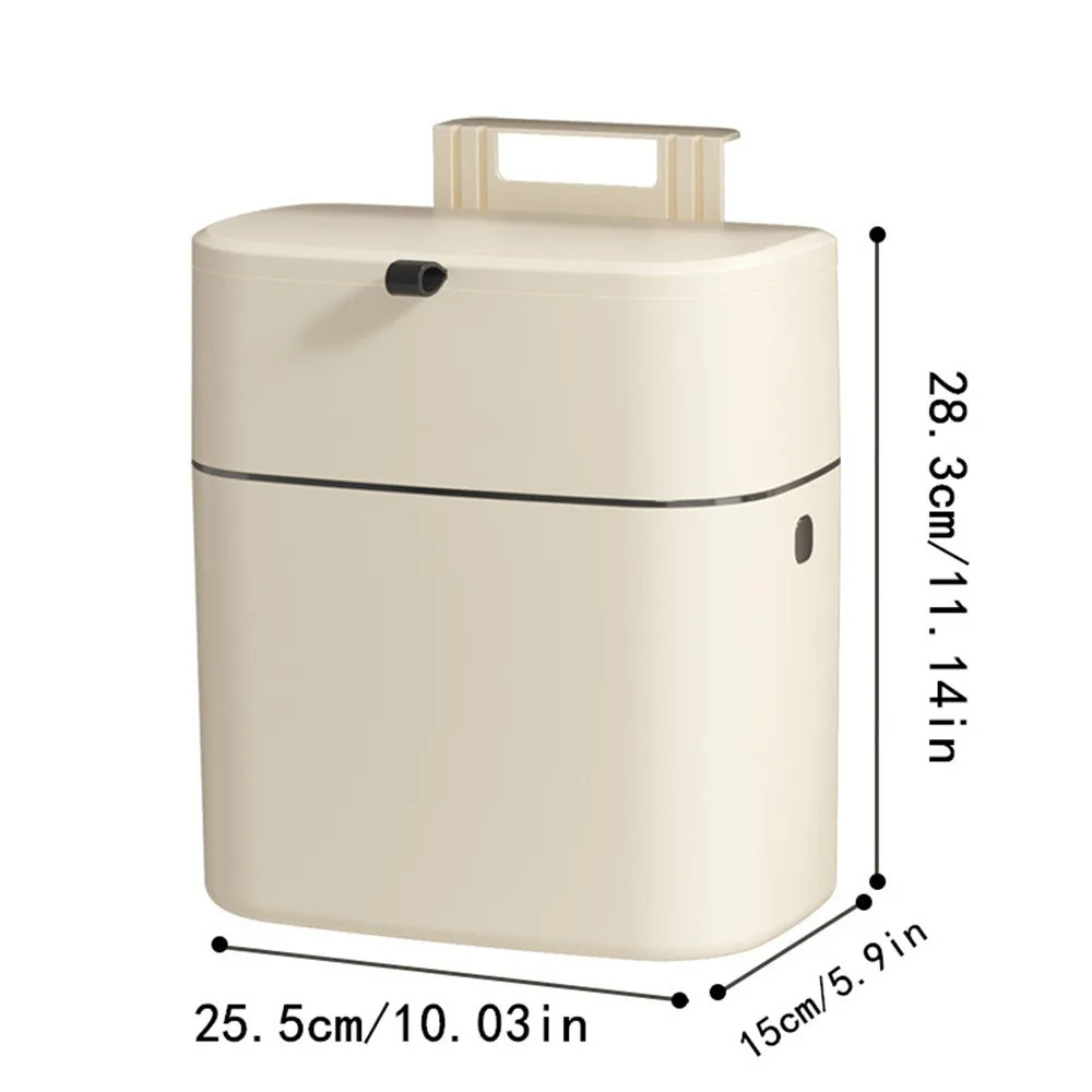 Bathroom Trash Can For Cabinet Door Wall Mounted Hanging Trash Bin With Lid Kitchen Garbage Can Counter Bins Under Sink Waste