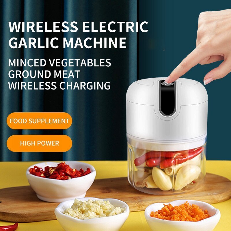 250ML Chopper Multifunction Meat Grinder Masher Machine Mini Garlic Vegetable Chopper Usb Charging Electric Garlic Masher