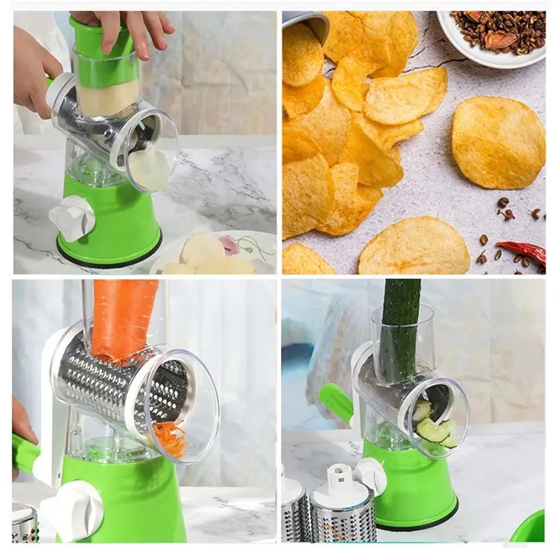 Spiral Slicer Drum Grater Fast Fruit Cutter Cheese Grater Manual Hand Speedy Safe Vegetables Chopper