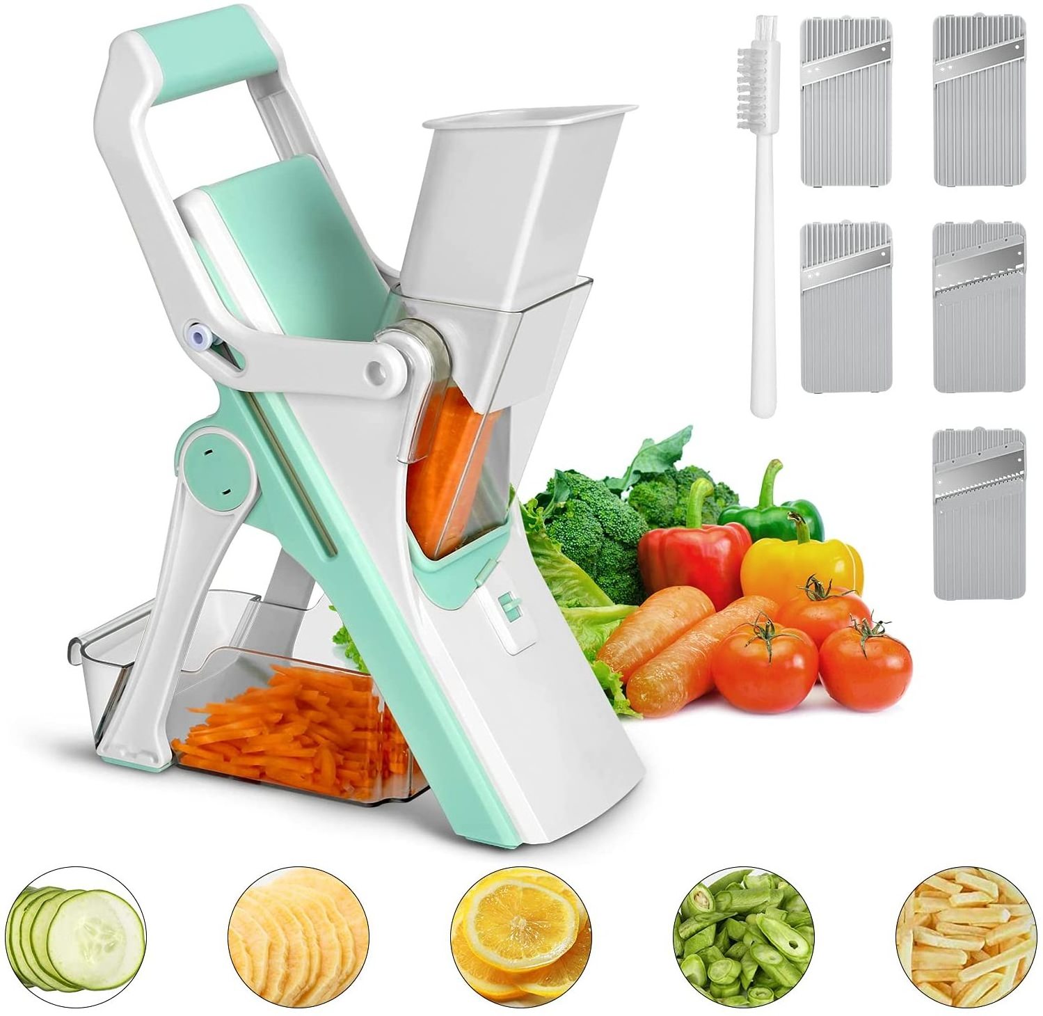 Adjustable Vegetable Chopper Thickness Adjust Kitchen Chopping Artifact Safe Mandoline Slicer Dicer for Vegetables