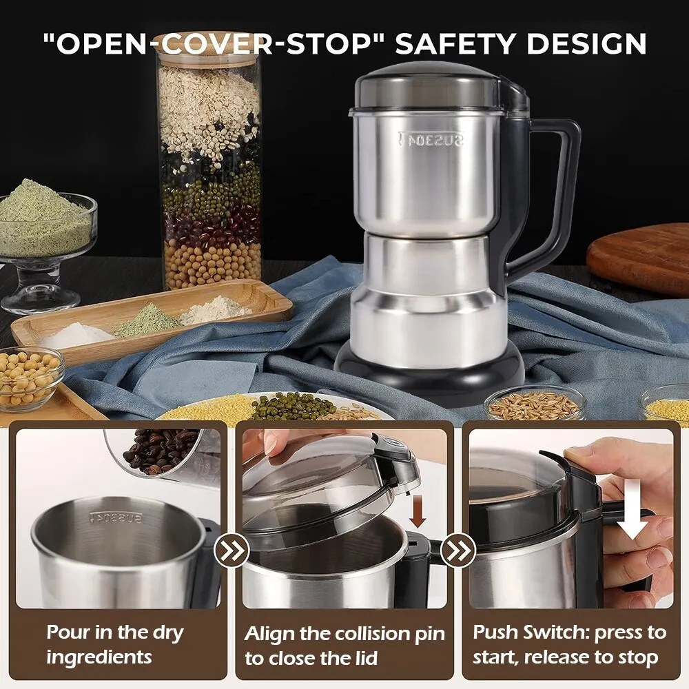 High Power Electric Coffee Grinders Kitchen Cereal Nuts Beans Spices Grains Grinder Machine Multifunctional Home Coffee Grinder