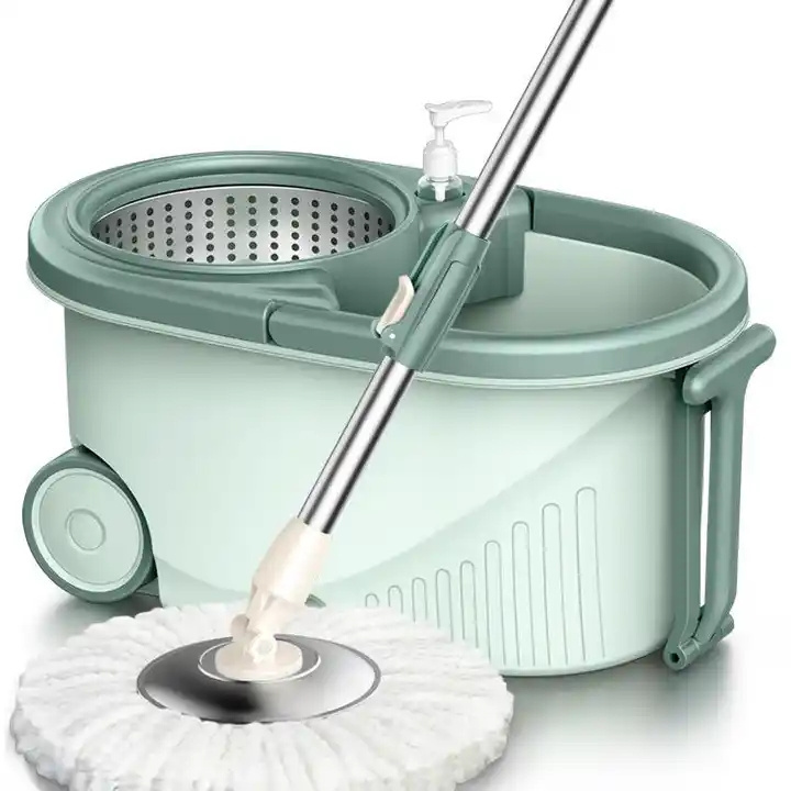 New Design Stainless Steel Telescopic Bathroom floor Wet Dry Handle 360 Rotating Magic Mop Bucket With Wheels