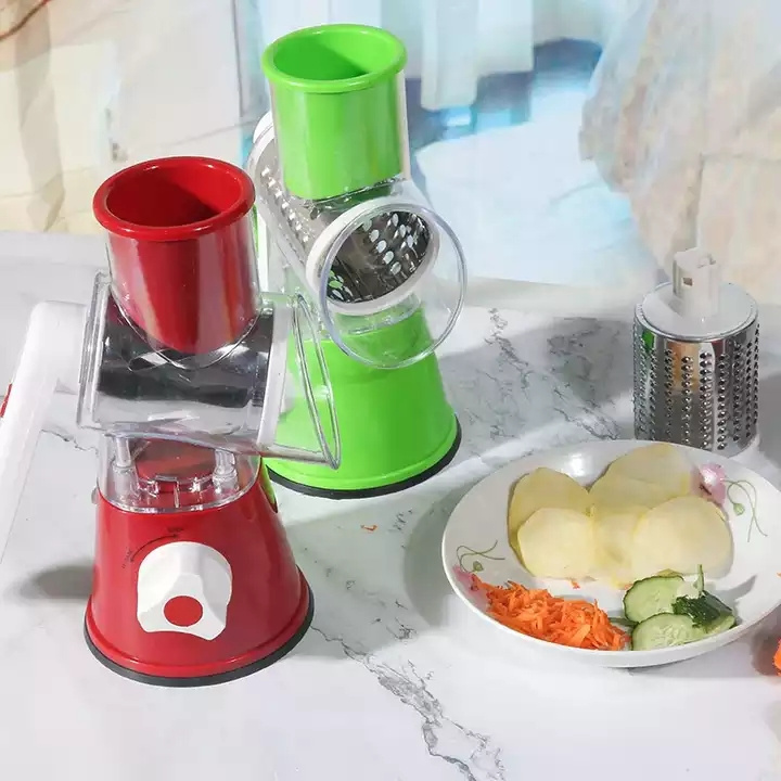 Hot Selling Hand Manual Kitchen Drum Chopper Multi Blade Slicer Handheld Cheese Vegetable Cutter