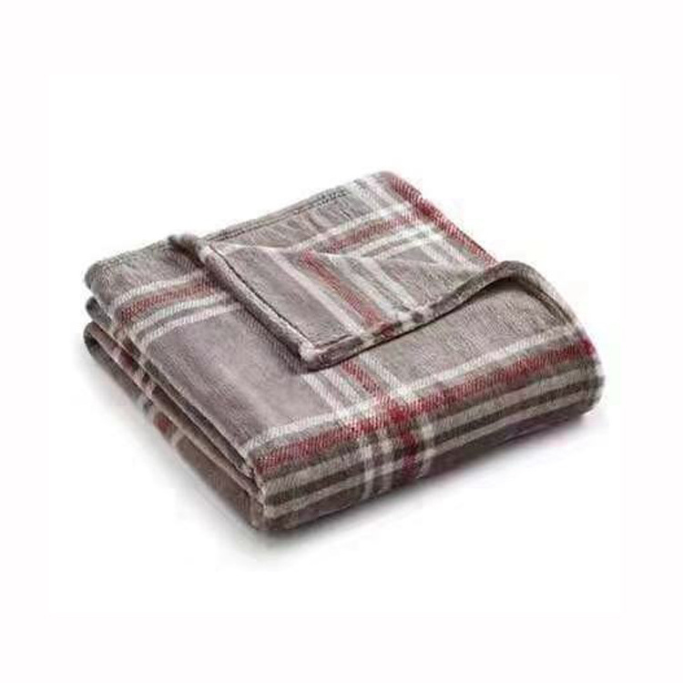 Warm and Softer Blanket Print Fleece Flannel Micro Plush 100% Polyester Adults Plain Knitted Raschel Blanket Geometric 400gsm