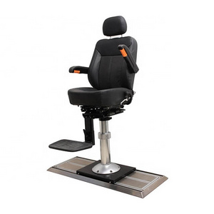 Marine driving chair boat captain seats aluminum alloy column gas lift linear-controlled sliding helm pilot chair