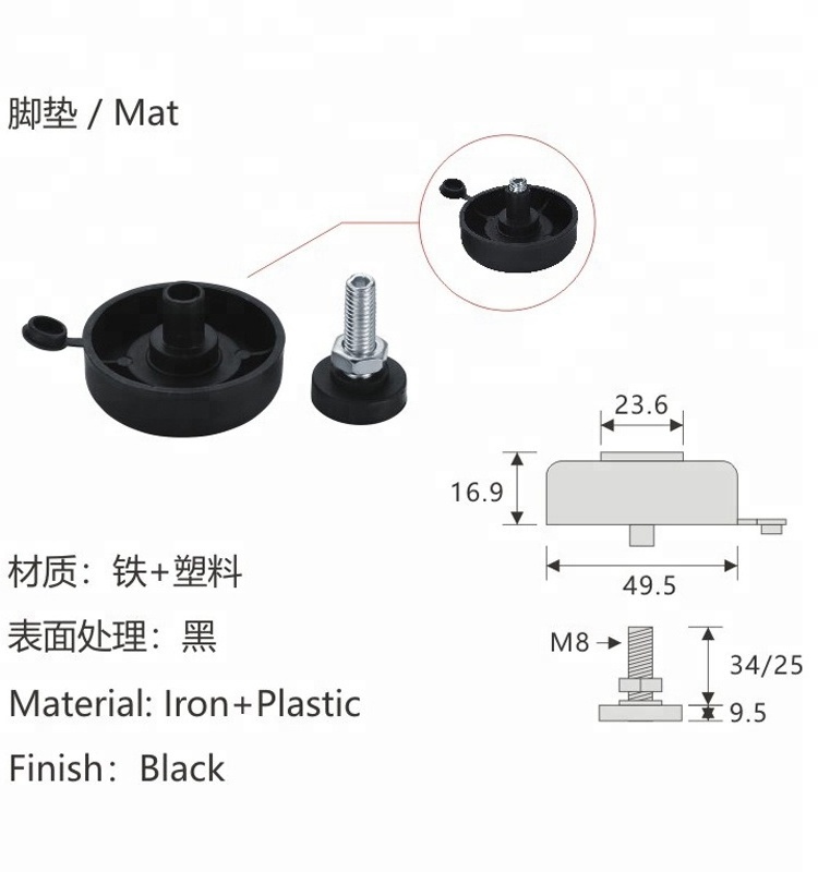 plastic screw leveling feet screw table glides