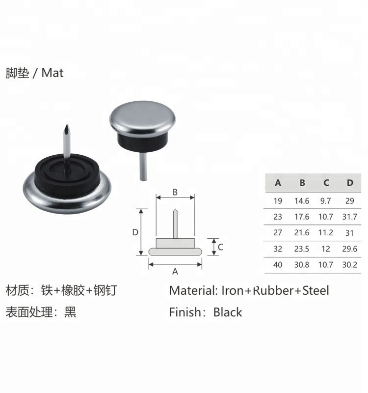 furniture plastic adjustable chair glides