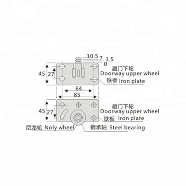 cabinet sliding door nylon roller wheel