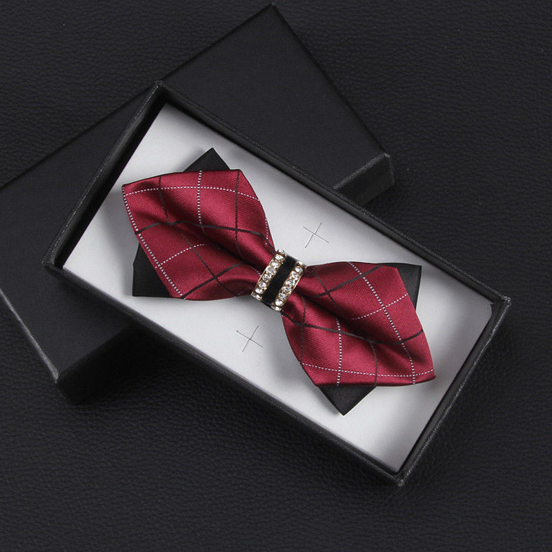 Wholesale Men Bowtie Necktie Handkerchief Clip Set Gift Box Custom Bulk Bow Tie for Wedding