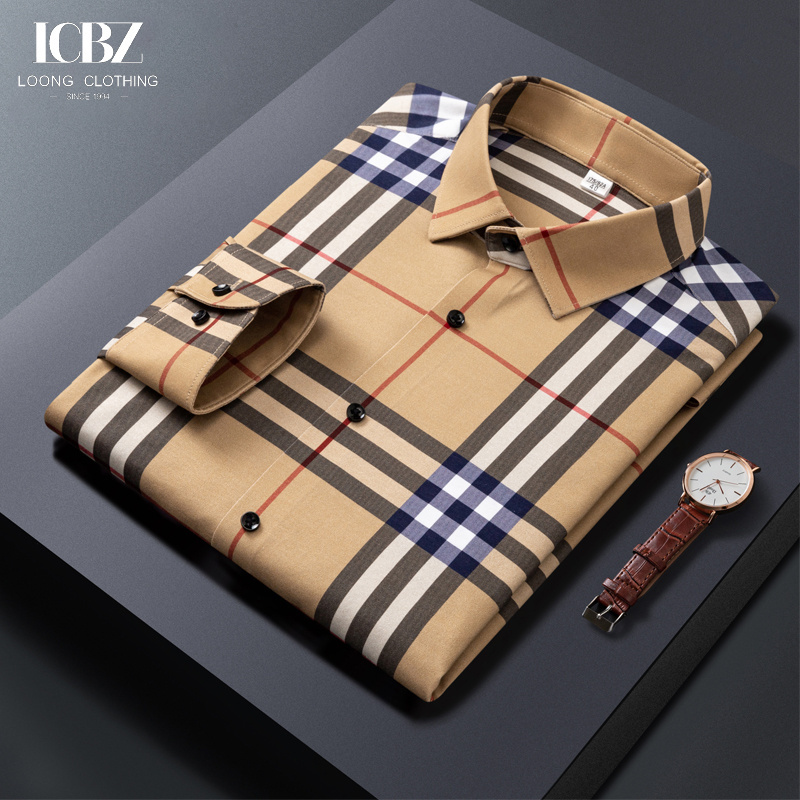 Men's non iron dress shirt cotton 100% luxury dress shirt mens