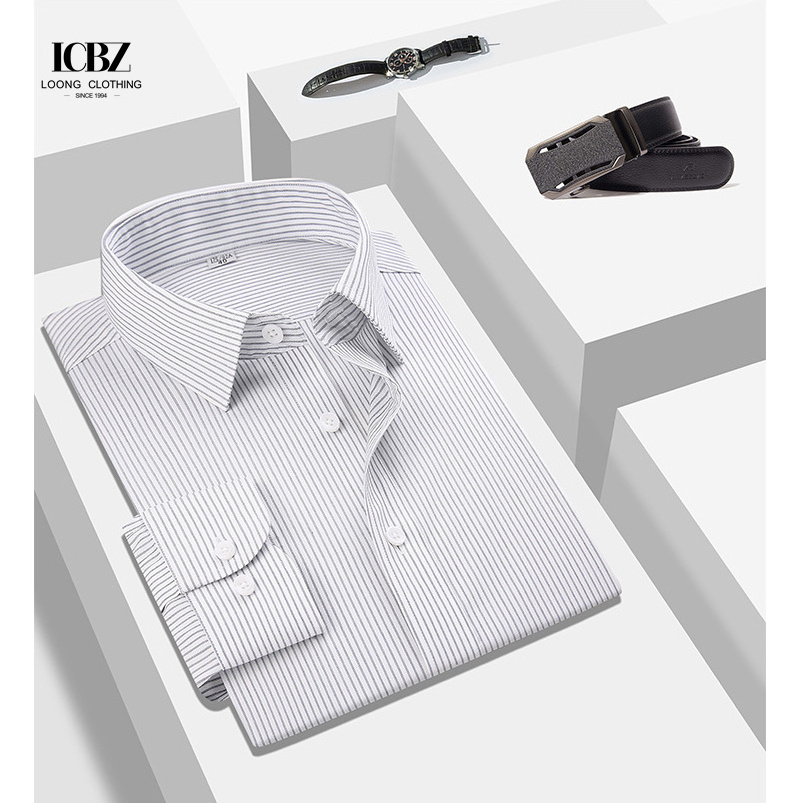 Polyester Spandex Men Cotton Formal White French Cuffs Button Down Full Sleeve Short Long Dress Shirts for Gents